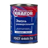 Эмаль ПФ-115 Krafor 0,8кг красная/6