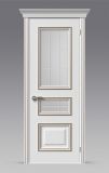 Дверное полотно остекленное Прованс-2 (багет) 800х2000мм. белая эмаль, серебро, коса, матовая (Р)