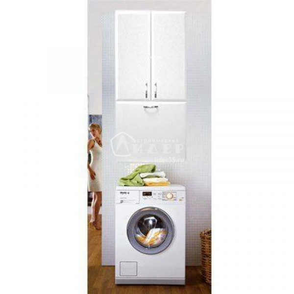 Шкаф навесной над стиральной машиной белый с б/к  600х320х1100