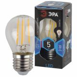 Лампа светодиодная Эра F-LED P45-5W-840-E27 (филамент, шар,д 78мм, нейтр)