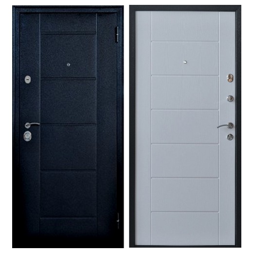 Двери металлические 2050х860х70 Форпост Квадро 2 МДФ 8мм. Беленый дуб (правая)