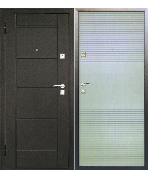 Двери металлические 2050х960х68 ФОРПОСТ 78 Беленый дуб (правая) сталь 1,0мм, МДФ панель 6 мм, 2 конт
