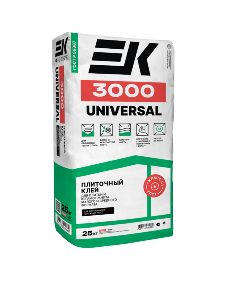 Клей ЕК 3000 UNIVERSAL для плитки на цем. основе 25кг (60)