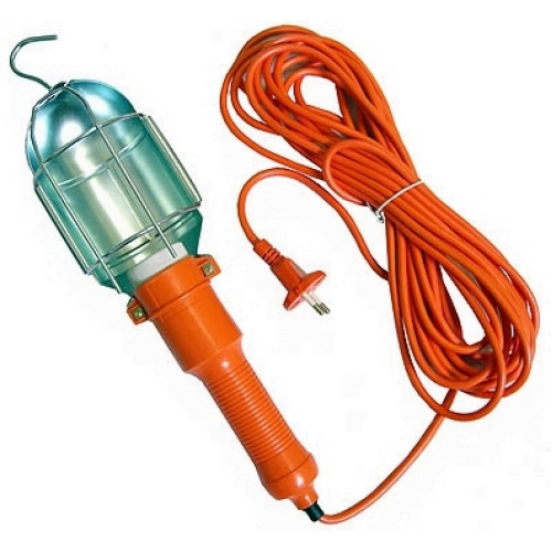 Светильник переноска LUX ПР-60-10 оранжевый 10м 60W E27, металл.кожух (б/лампы)