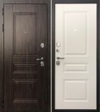Двери металлические 2050х860х90 ДК ПРОВАНС С (правая) сталь 1,2мм.,,2замка, орех темный/Силк сноу