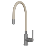 Смеситель для кухни 35к MIXLINE МЛ35-095(ML35-095) гибкий излив, б/отв, боковая, бежевый