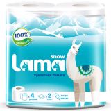 Бумага туалетная LAMA Snow двухслойная белая, 17,5м, 125х95мм 4шт/4