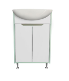 Тумба с умывальником RUNO "Эконова 60" бирюзово-белая