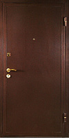 Двери металлические 2050х860х50х2мм. металл/металл коричневая,мин.вата,1 замок,ручка нажимная,правая