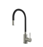 Смеситель для кухни 35k MIXLINE MLSS-0325 Черный гибкий силиконовый излив, п/гайку Сатин