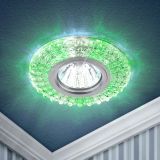Светильник DK LD2 SL/GR+WH  ЭРА декор cо светодиодной подсветкой (зеленый+белый), прозрачный