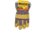 Перчатки STAYER MASTER, XL (10), спилок с тиснением, комбинированные