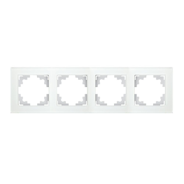 Рамка горизонтальная 4-местная, серия Катрин, GFR00-7004-01, белый