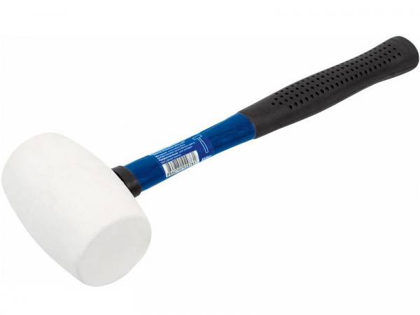 Киянка резиновая белая,фиброгласовая ручка 60 мм (450гр) USPEX