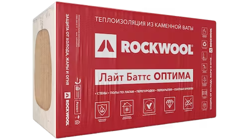 Теплоизоляция Rockwool Лайт Баттс Оптима 1000х600х100 (0,3м3) 3м2 /20/