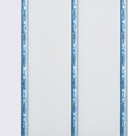 Панель ПВХ Элегия голубая хром 3 полосы 3000*240*8мм/10 ПП Р