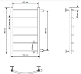 Полотенцесушитель водяной INDIGO Arc LASW70-40BR-б/п-60 48x70 черный муар