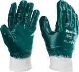 Перчатки KRAFTOOL HYKRAFT Heavy Duty - особопрочные, L (9), с манжетой, нитриловое покрытие, высокая защита от нефтепродуктов