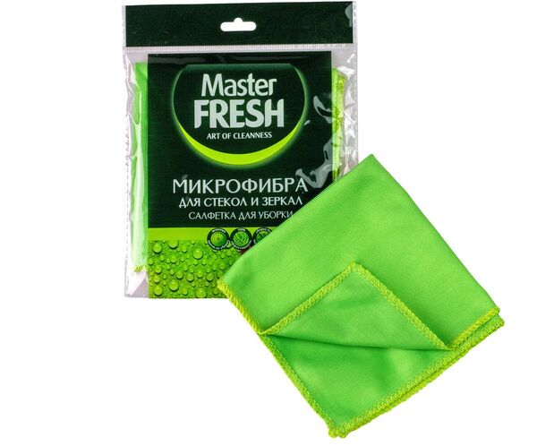 Салфека для стекол 30х30см (микрофибра) Master Fresh