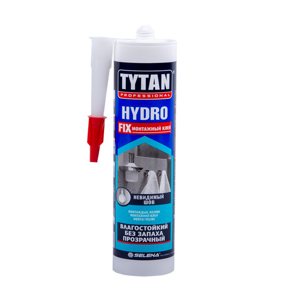 Клей монтажный TITAN HYDRO FIX акрилатный 380гр прозрачный/12