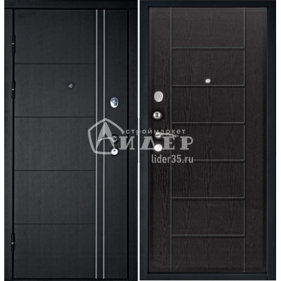 Двери металлические 2050х960х102 ДК ТЕПЛО-ЛЮКС (правая) сталь1,5мм, медный антик, МДФ венге, 2замка