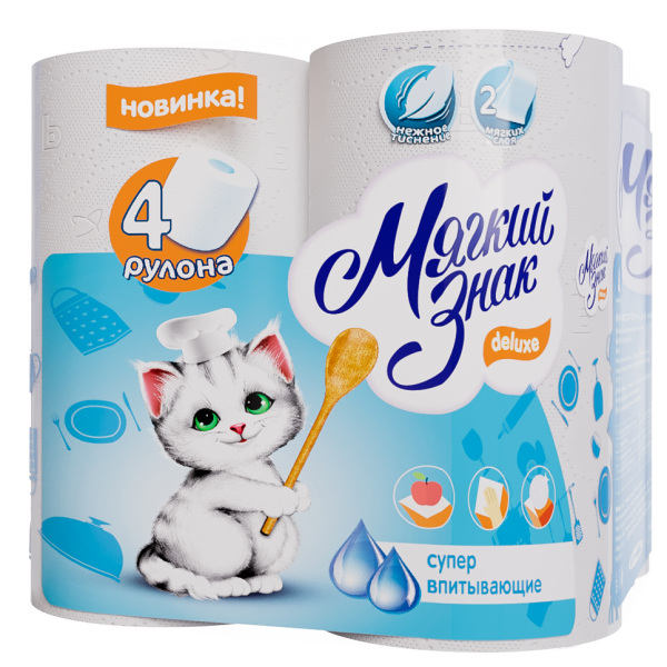 Полотенца бумажные Ь Deluxe двухслойные 4 рул/8