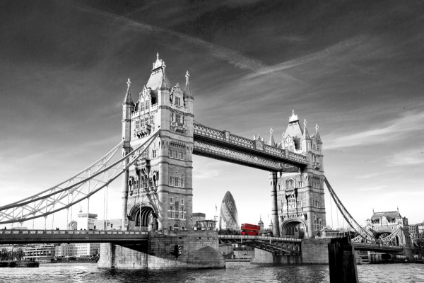 3D Фотообои M618-1 «Лондон черно-белые»  на флиз.осн.Песок (300см *270 см)