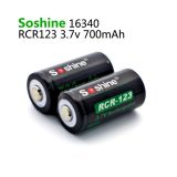 Аккумулятор  Li-Ion Soshine 16340ЗР - 3,7 V - 700 mAh перезаряжаемый (с защитой)