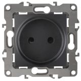 Розетка 2P, 16A-250В, IP20, Эра12, антрацит 12-2105-05 ЭРА