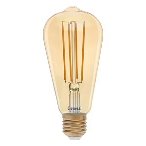 Лампа GLDEN-ST64S-DEM-13-230-E27-2700 Золотая