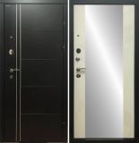 Двери металлические 2050х960х102 ДК ТЕПЛОЛЮКС Зеркало (левая) сталь1,5мм, МДФ беленый дуб, 2замка 