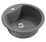 Мойкa ML-GM09 КОМФОРТ круглая, темно-серая (309), 510 мм (глуб. чаши 190)