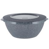 Салатник пластиковый Plast Team Stone, с крышкой, 3 л, темный камень