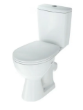 Унитаз-компакт УЮТ белый (антивсплеск, 2-х арматура, сиден.,креплен к полу, косой) ROSA
