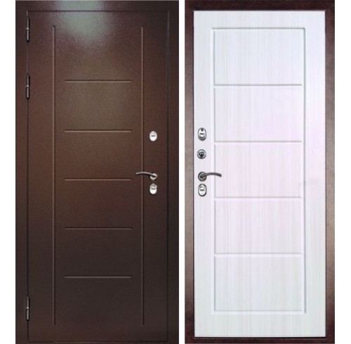 Двери металлические 2050х960х100 ДК ТЕРМАЛЬ ЭКСТРА (левая) 2замка, 3конт.упл.,терморазрыв,лист.бел.