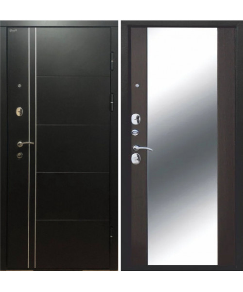 Двери металлические 2050х960х102 ДК ТЕПЛОЛЮКС Зеркало (правая) сталь1,5мм, МДФвенге, 2замка