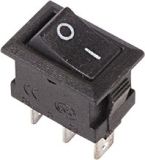 Выключатель клавишный 250V 3А (3с) ON-ON черный Micro Rexant 36-2030