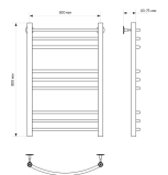 Полотенцесушитель MIXLINE CAPELLA 80х50 г2 (1/2'' ВР, 9 перекладин) водяной