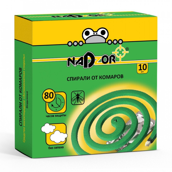 Спирали от комаров без запаха Nadzor10шт/уп
