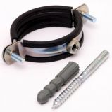 Хомут сантехнический 3/8" (15-18) шпилька и дюбель в комплекте