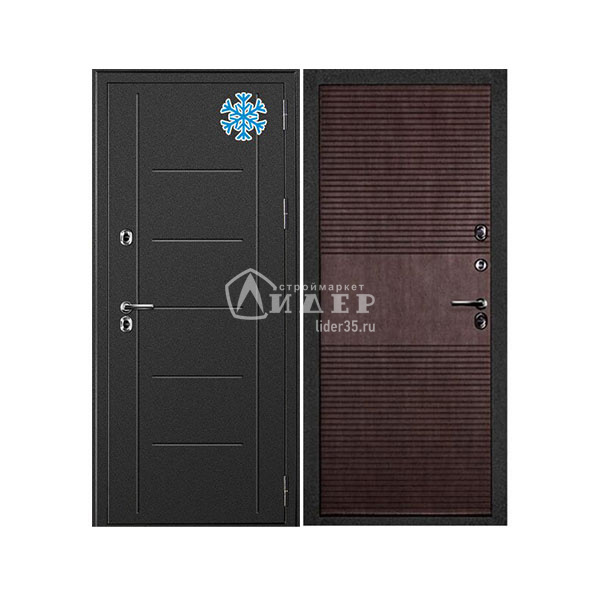 Двери металлические 2050х960х102 ДК ТЕРМАЛЬ (левая) сталь1,5мм,2замка, 3конт.упл., терм-в,венге, Бр