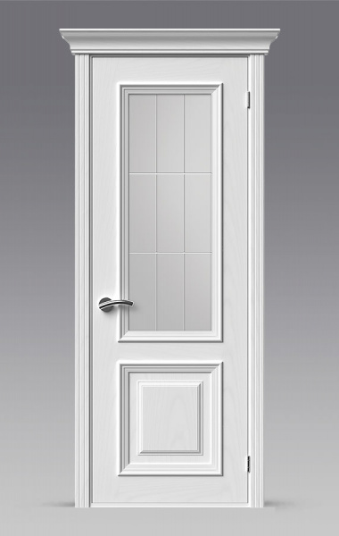 Дверное полотно остекленное Прованс-1 800х2000мм. Белая эмаль, матовая (Р)