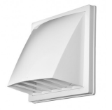 Выход стеновой с клапаном 155х155 с универсальным фланцем d100/d125/55х110, белый