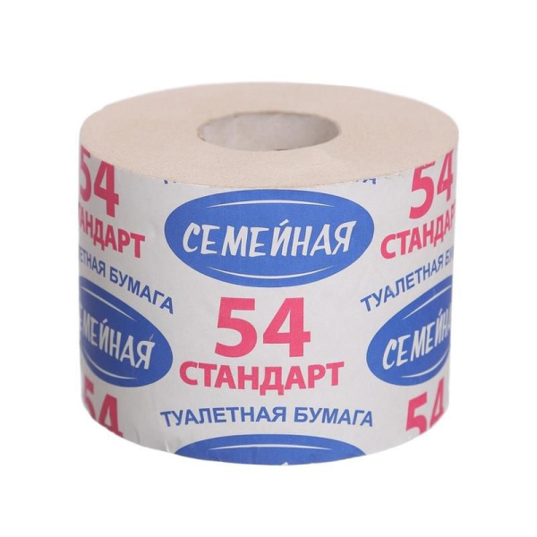 Бумага туалетная Эконом белая, однослойная, 54м, ОМ/72
