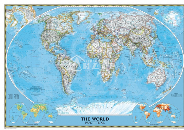 3D Фотообои "Политическая карта мира" на флиз.осн. (200см*240см) (Песок)
