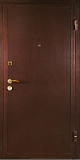 Двери металлические 2050х960х50х2мм. металл/металл коричневая,мин.вата,1 замок,ручка нажимная,левая