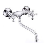 Смеситель для кухни настенный 1/2 кер F4608 FRAP Крест (нижний пов.излив, ХРОМ, силумин)
